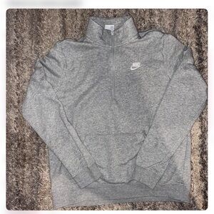 Nike Men's Heather Gray Zip-Up Sweater